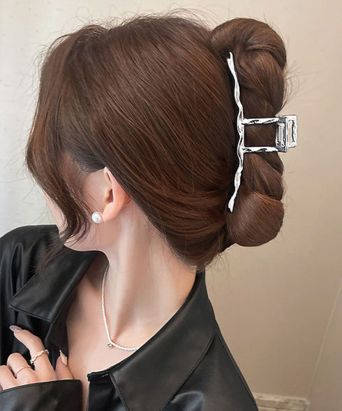 バンスクリップ ヘアクリップ ウェーブ おしゃれ ヘアアクセサリー 大きめ 大人女性 可愛い 簡単髪留め ゴージャス シンプル 韓国ファッション 98ZHENYIN-001