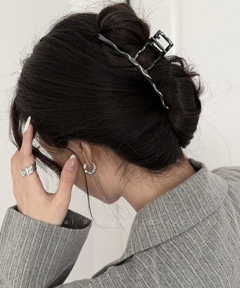 バンスクリップ ヘアクリップ ウェーブ おしゃれ ヘアアクセサリー 大きめ 大人女性 可愛い 簡単髪留め ゴージャス シンプル 韓国ファッション 98ZHENYIN-001