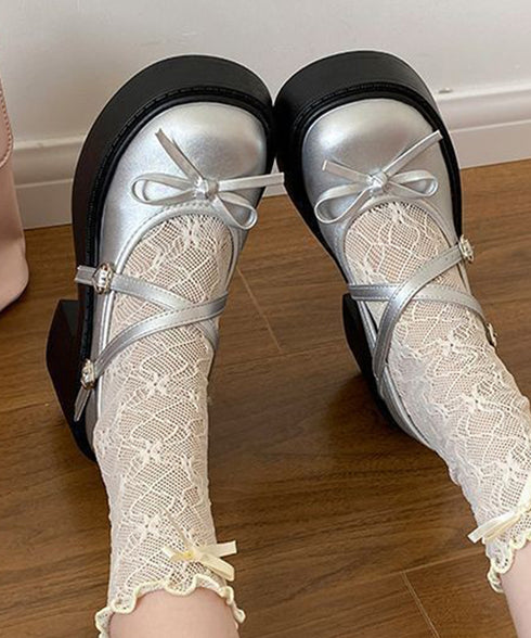 厚底ローファー リボン レディース ドレスシューズ 太ヒール ボリュームソール 可愛い 美脚 脚長 疲れにくい 歩きやすい クラシック オルチャン 通勤通学 99BLMY-001
