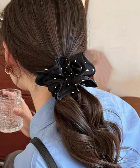 ドット柄シュシュ ヘアゴム 髪飾りグッズ レディース ヘアアクセサリー まとめ髪 髪留め 簡単 ヘアアレンジ 大人可愛い カジュアル オルチャン 99BYSP-005