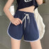 ショートパンツ カラーパンツ 夏 韓国風 レディース ハイウエスト 半ズボン ウエストゴム 運動着 カジュアルパンツ リラックス 体型カバー 部屋着 99FZFZ-023