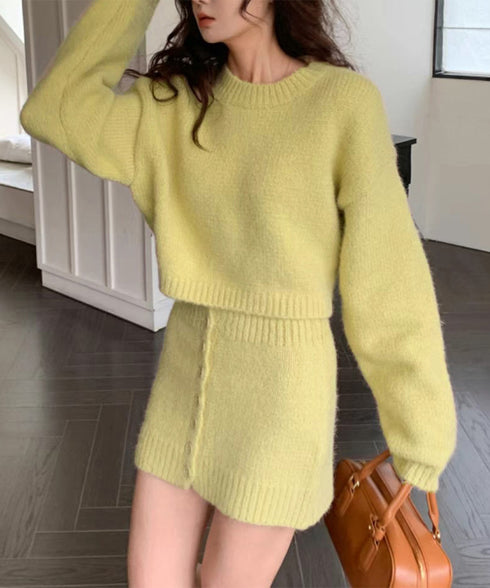 ニットセットアップ セーター スカート レディース ニットトップス ボトムス ミニスカート タイトスカート ショート丈 おしゃれ 大人 可愛い セクシー 99GLT-001