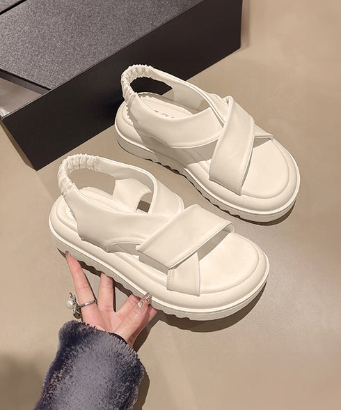 厚底サンダル クロスベルト 韓国 夏靴 レディース フラットソール コンフォートサンダル 美脚脚長 カジュアル おしゃれ 大人可愛い 海旅行 トラベル リゾート 99GYXC-099
