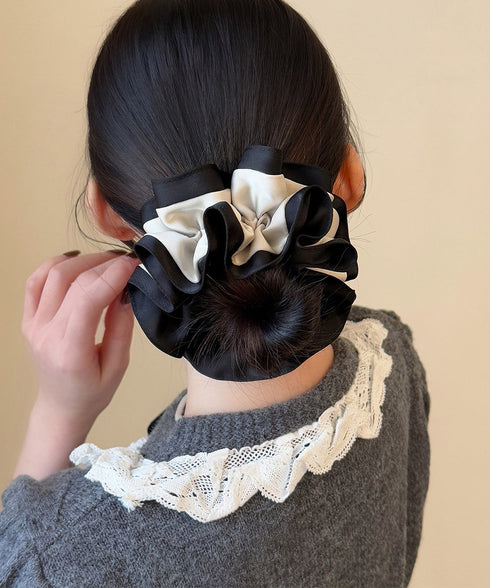 シュシュ ヘアゴム サテン 配色 レディース ヘアアレンジ 髪留め 髪飾り オルチャン おしゃれ カジュアル 大人っぽい 可愛い 雑貨 発表会 99HXGY-001