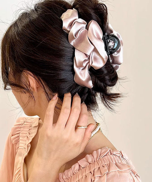 ヘアクリップ バンスクリップ フリル レディース 髪留め 髪飾り まとめ髪 おしゃれ 大人 可愛い オフイスカジュアル ヘアアクセサリー 99HYRY-001