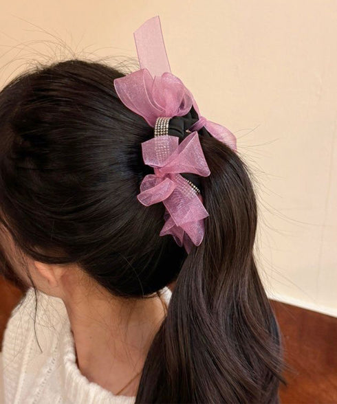 ヘアゴム シュシュ 蝶結び 透け感 レディース ヘアアレンジ 髪留め 髪飾り オルチャン おしゃれ カジュアル 大人っぽい 可愛い お団子 ヘアグッズ 99HYRY-002