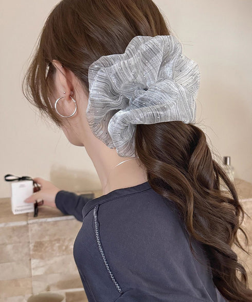 シュシュ ボリューム感 透け レディース ヘアゴム ヘアアレンジ 髪留め 髪飾り まとめ髪 オルチャン おしゃれ 大人っぽい 可愛い 卒業式 入学式 デート 99MHSP-002