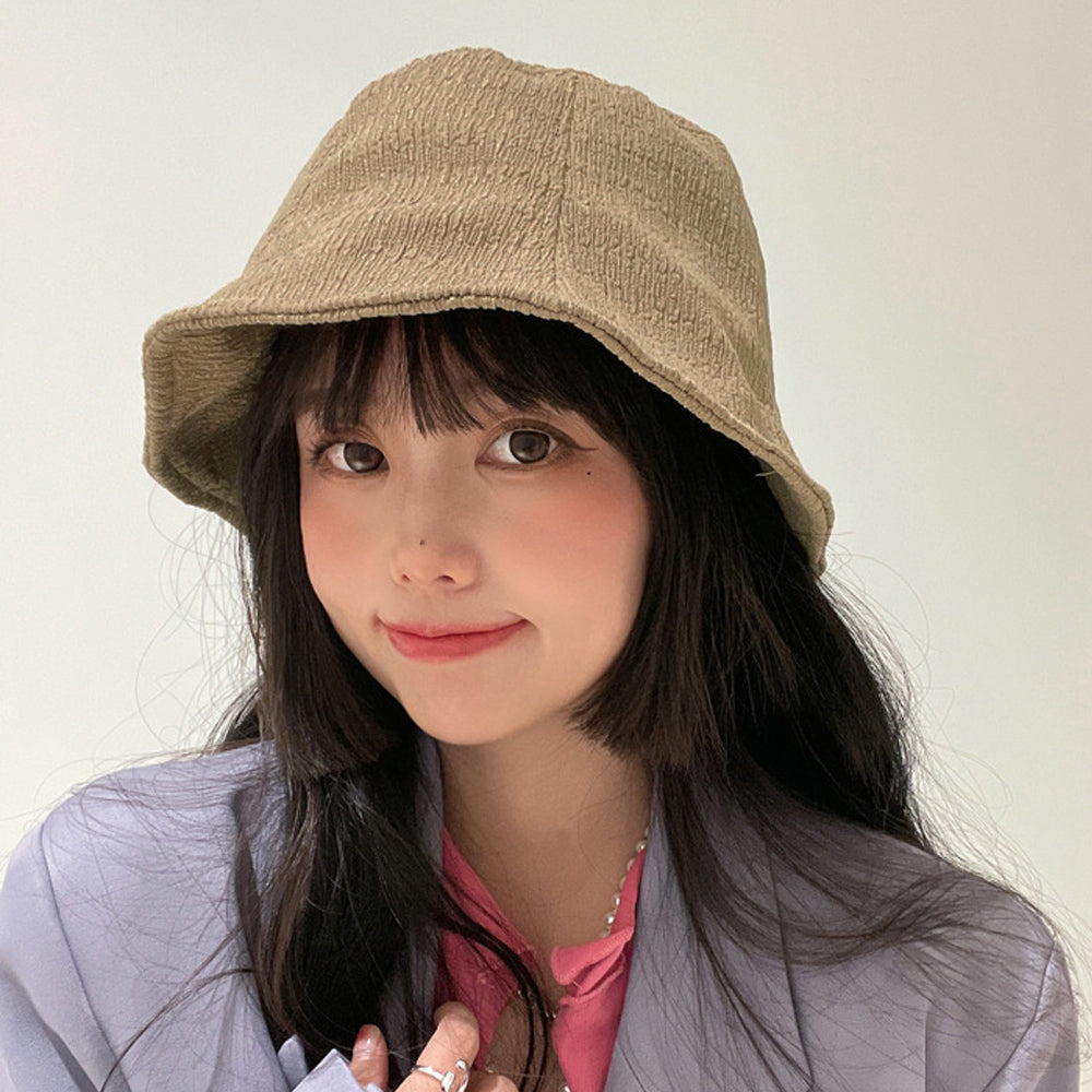 バケットハット レディース 韓国風 春夏 ダークベージュ