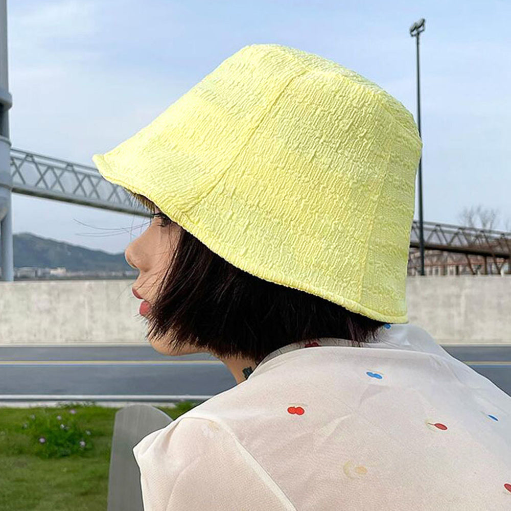 バケットハット レディース 韓国風 春夏 イエロー