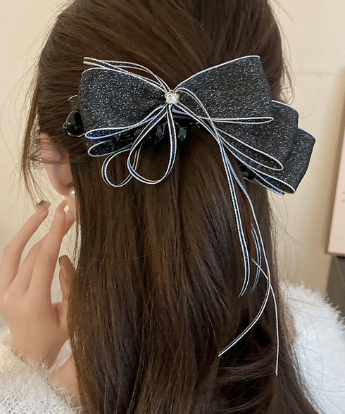 バナナクリップ サテン リボン 髪飾り レディース ヘアアクセサリー まとめ髪 ポニーテール 上品髪留め おしゃれ 大人可愛い まとめ髪 ヘアグッズ 発表会 99SYSP-001