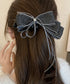 バナナクリップ サテン リボン 髪飾り レディース ヘアアクセサリー まとめ髪 ポニーテール 上品髪留め おしゃれ 大人可愛い まとめ髪 ヘアグッズ 発表会 99SYSP-001