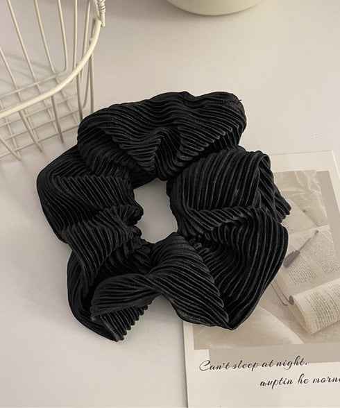 プリーツシュシュ ヘアゴム ボリューム レディース まとめ髪 髪飾り 光沢感 オルチャン おしゃれ カジュアル 大人 可愛い 雑貨 簡単 デート 発表会 99TZSP-004