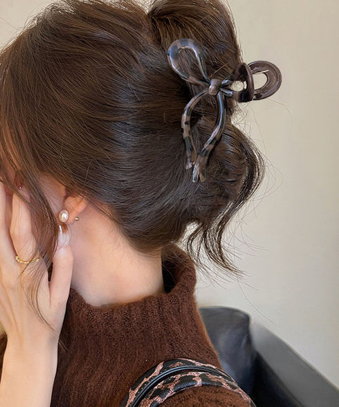 リボンバンスクリップ レオパード柄 人気 韓国風 ヘアアクセサリー 大きめ 髪留め まとめ髪 おしゃれ 大人可愛い オフイスカジュアル 小物 誕生日 プレゼント 99TZSP-011