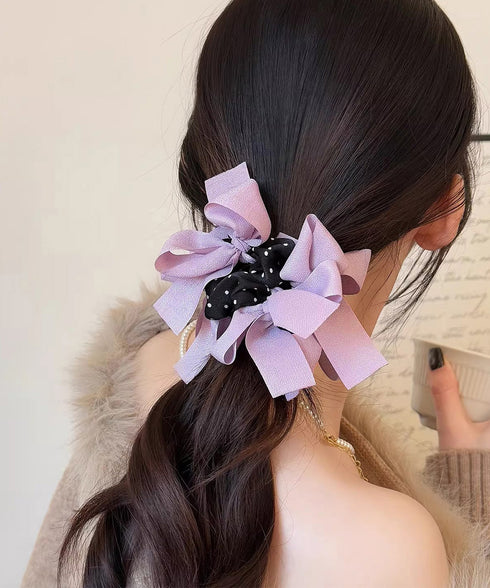 ヘアゴム 蝶結び シュシュ 韓国風 レディース ヘアアレンジ おしゃれ オルチャン 大人 可愛い 女子会 きれいめ お団子 ヘアグッズ 雑貨 99WYSM-001