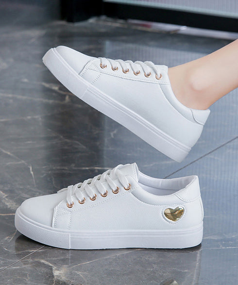 ローカットスニーカー レディース ハート レースアップシューズ スポーツ おしゃれ 歩きやすい カジュアル 疲れにくい 通勤通学 運動靴 コンフォート 99YJBH-004