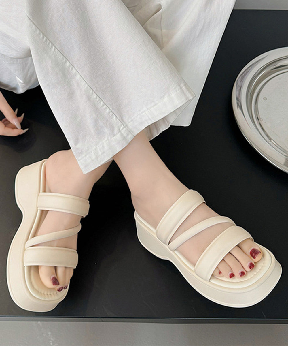 厚底サンダル スリッパサンダル 夏 アイボリー