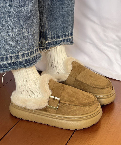 ファーモカシン 厚底 裏起毛 レディース プラットシューズ パンプス ぺたんこ ふわふわ 暖かい 美脚 オシャレ カジュアル靴 痛くない 歩きやすい 軽量靴 99YYXC-053