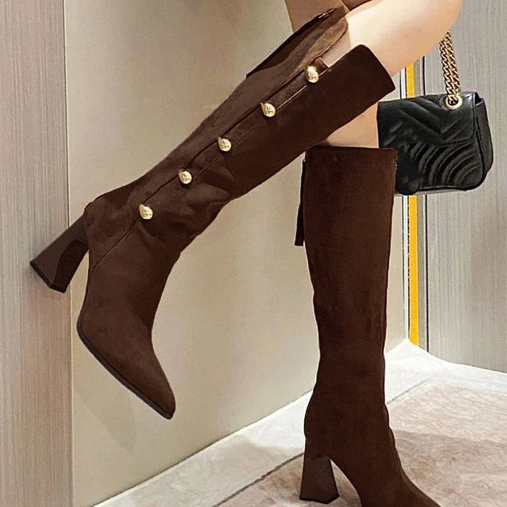 ニーハイブーツ レディース ロングブーツ ブラウン