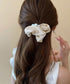 サテンヘアゴム シュシュ パール付き レディース まとめ髪 ヘアアレンジ 大人可愛い おしゃれ オルチャン 髪留め 人気 デート 発表会 女子会 99ZYSP-002