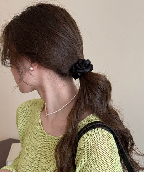 シュシュ サテンプリーツ 韓国風ヘアゴム レディース ヘアアクセサリー 大人可愛い髪留め フェミニン シンプル おしゃれ オフィスカジュアル プレゼント 女子会 99ZYSP-003