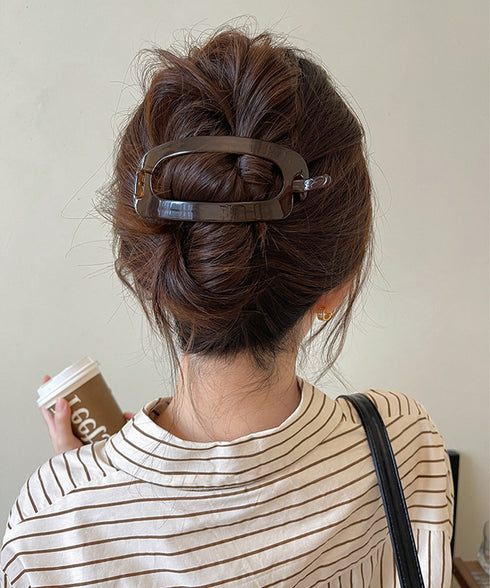 オーバルヘアクリップ 大きめヘアクリップ ヘアアクセサリー 髪飾り 髪留め 大人女性 可愛い まとめ髪 韓国ファッション 雑貨 オフイスカジュアル 女子会 演奏会 99ZYSP-007