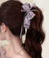 リボンヘアクリップ ドット柄 レディース バナナクリップ ヘアクリップ ヘアアクセサリー ヘアアレンジ 髪留め まとめ髪 おしゃれ 大人可愛い 女子会 99ZYSP-015