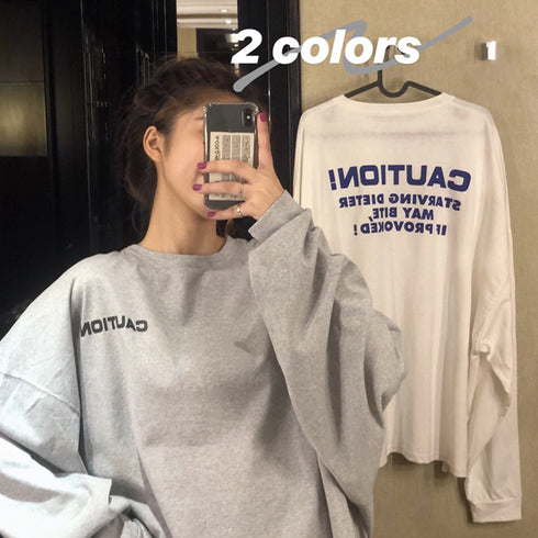 Tシャツ レディース 長袖 カットソー Tシャツ レディース 長袖 カットソー おしゃれ ロゴ オーバーサイズ 大きいサイズ ゆったりTシャツ 99AAA-011