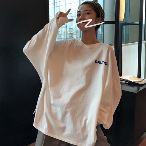 Tシャツ レディース 長袖 カットソー Tシャツ レディース 長袖 カットソー おしゃれ ロゴ オーバーサイズ 大きいサイズ ゆったりTシャツ 99AAA-011
