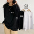 Tシャツ レディーストップス Tシャツ レディーストップス 長袖カットソー 韓国 英字ロゴ 体型カバー ゆったり 99AAA-012