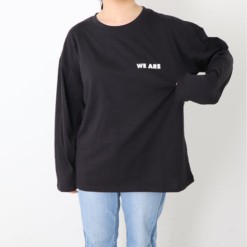 Tシャツ レディーストップス Tシャツ レディーストップス 長袖カットソー 韓国 英字ロゴ 体型カバー ゆったり 99AAA-012