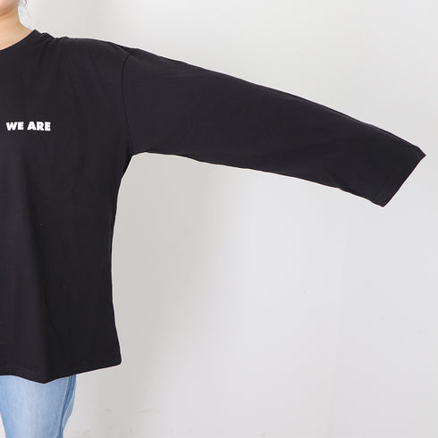 Tシャツ レディーストップス Tシャツ レディーストップス 長袖カットソー 韓国 英字ロゴ 体型カバー ゆったり 99AAA-012