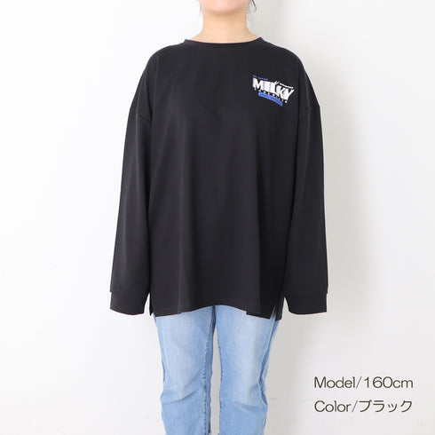 Tシャツ レディーストップス 長袖 Tシャツ レディーストップス 長袖 カットソー 体型カバー プリント カジュアル 韓国 ゆったり 99AAA-018