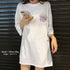 半袖Tシャツ レディース 夏 ロゴ 韓国 トップス ロング丈 ゆったり 着痩せ ルームウェア カジュアル 大人 体型カバー 99AAA-024