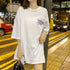 半袖Tシャツ レディース 夏 ロゴ 韓国 トップス ロング丈 ゆったり 着痩せ ルームウェア カジュアル 大人 体型カバー 99AAA-024