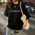 Tシャツ レディース 春夏 半袖 ロゴ トップス オルチャン ロング丈 ゆったり 着痩せ ルームウェア カジュアル 体型カバー 99AAA-030