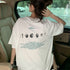 半袖Tシャツ レディース 韓国 英字ロゴ カットソー 春夏 オルチャン 人気 ロング ゆったり 着痩せ カジュアル ワンサイズ 99AAA-032