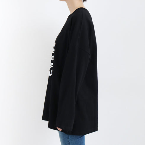 Tシャツ レディース 長袖 オルチャン カットソー トップス 韓国 ロゴトップス オーバーサイズ ゆったり 体型カバー カジュアル おしゃれ 英字ロゴ 99AAA-034