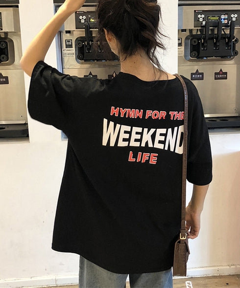 プリントTシャツ 半袖 新作 韓国風夏服 レディーストップス クルーネック カットソー プルオーバー オルチャン 体型カバー 人気 カジュアル おしゃれ大人 99AAA-035