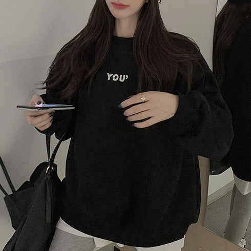 トレーナー レディース 裏起毛 韓国 韓国風プルオーバー ゆったり カジュアル ロゴ 英字プリント スウェット オーバーサイズ 黒 グレー ピンク 99AAA-038