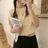 ショート丈tシャツ へそ出し 8色 夏 ショートトップス レディース カラー 無地 ミニ丈 大人気 シンプル カジュアル クルーネック オルチャン 細見え 99AC-002