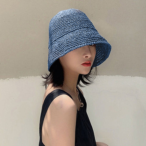 ハット ペーパー帽子 春夏 紫外線対策 レディース 韓国風 バケットハット 麦わら帽子 夏 ペーパーハット ストローハット 日焼け対策 折りたたみ ぼうし 99AC-015