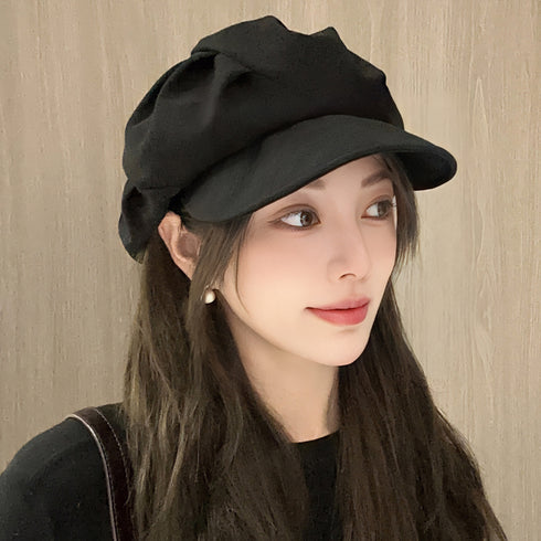 キャスケット レディース帽子 ボリューム マドロスハット 小顔 キャップ つば付き 飾り レトロ トレンド 大人 可愛い おしゃれ カジュアル 韓国ファッション 99ACMY-001