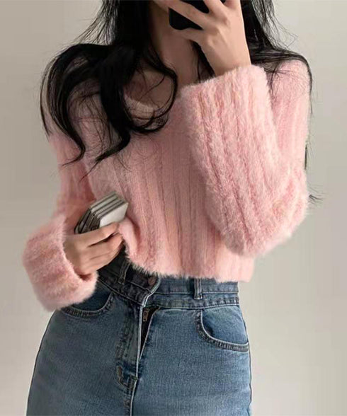 ニットトップス ショート丈ニット 韓国 レディース 無地ニット セーター Vネック 大人可愛い ニットプルオーバー きれいめ 着回し オシャレ 柔らかいニット 99BDFS-001