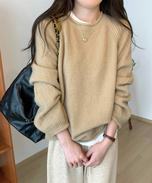 セーター レディース ボリューム袖 無地 ニットプルオーバー クルーネック 大人 可愛い おしゃれ カジュアル ゆったり 体型カバー 着回し 99BJFZ-001