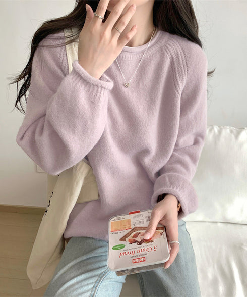 セーター レディース ボリューム袖 無地 ニットプルオーバー クルーネック 大人 可愛い おしゃれ カジュアル ゆったり 体型カバー 着回し 99BJFZ-001