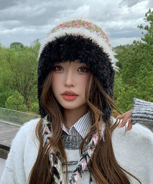 ニット帽子 紐付き 韓国風 毛糸帽子 レディース 暖かい帽子 おしゃれ 折りたたみ カジュアル おしゃれ 可愛い 人気 お出掛け 防風防寒グッズ プレゼント 99BJMY-004