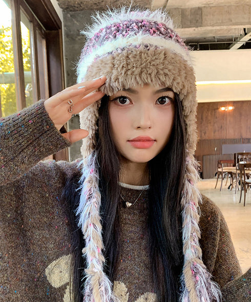 ニット帽子 紐付き 韓国風 毛糸帽子 レディース 暖かい帽子 おしゃれ 折りたたみ カジュアル おしゃれ 可愛い 人気 お出掛け 防風防寒グッズ プレゼント 99BJMY-004