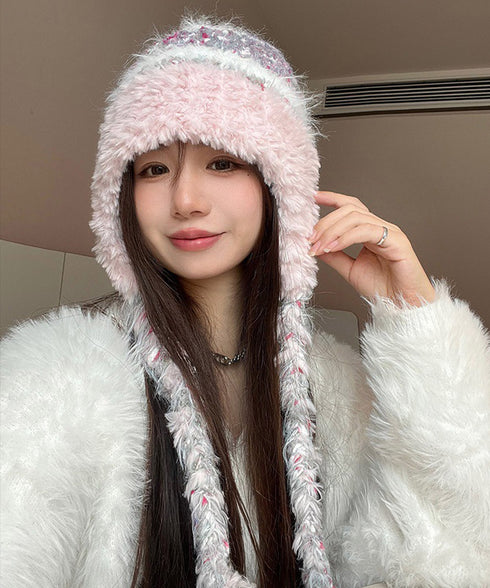 ニット帽子 紐付き 韓国風 毛糸帽子 レディース 暖かい帽子 おしゃれ 折りたたみ カジュアル おしゃれ 可愛い 人気 お出掛け 防風防寒グッズ プレゼント 99BJMY-004