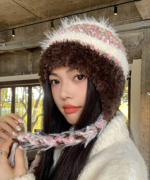 ニット帽子 紐付き 韓国風 毛糸帽子 レディース 暖かい帽子 おしゃれ 折りたたみ カジュアル おしゃれ 可愛い 人気 お出掛け 防風防寒グッズ プレゼント 99BJMY-004