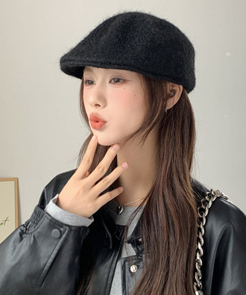 ベレー帽 起毛 英字ロゴ レディース ベレーキャップ 暖かい トレンド感 小顔 可愛い きれいめ おしゃれ カジュアル シンプル 大人 防寒 アウトドア 99BJMY-007